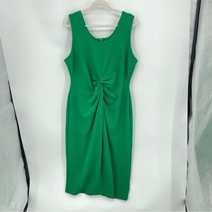 Gibson & Latimer Sleeveless knot Midi Knit Dress Sz XXL green